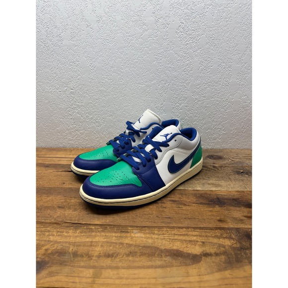 Jordan Other - Air Jordan 1 Low Lucky Green Deep Royal Blue White Sneakers DQ8422-301